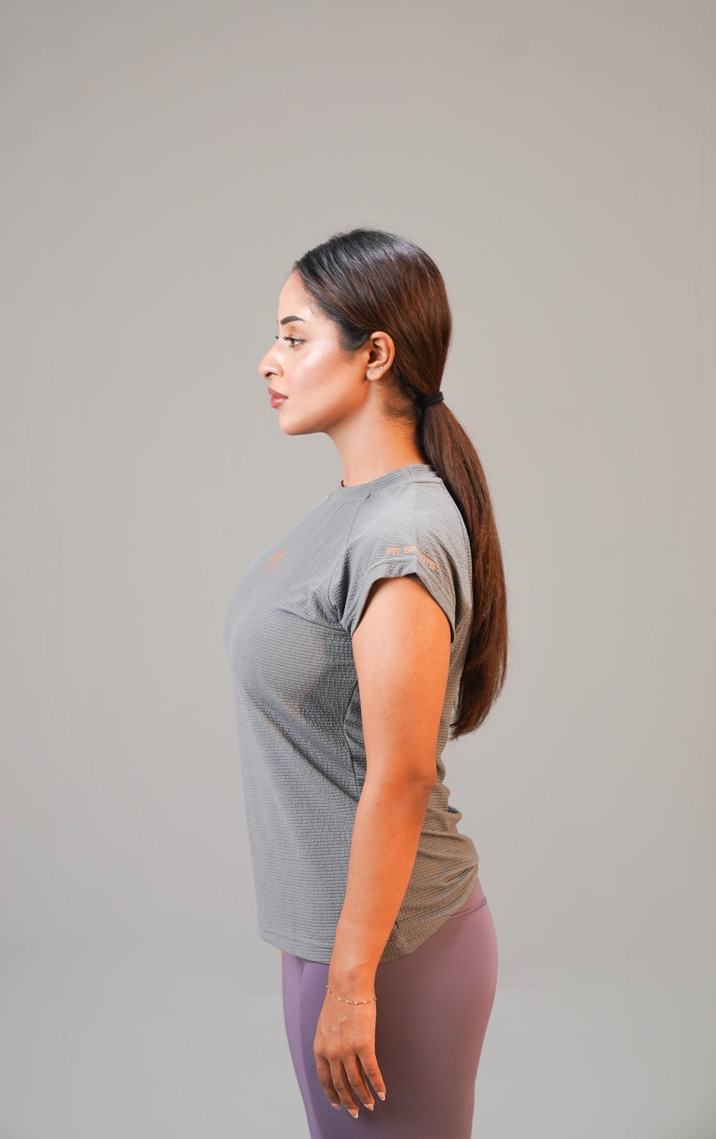 The Apex Contrast Jacquard Cap-Sleeve Tee