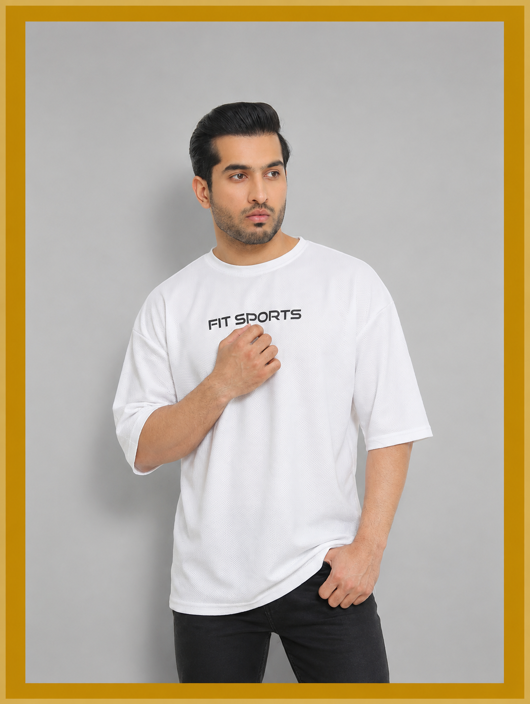 Men's Oversized Drop Shoulder Premium Mesh Tee