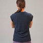 The Apex Contrast Jacquard Cap-Sleeve Tee