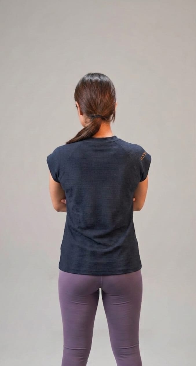 The Apex Contrast Jacquard Cap-Sleeve Tee