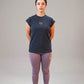 The Apex Contrast Jacquard Cap-Sleeve Tee