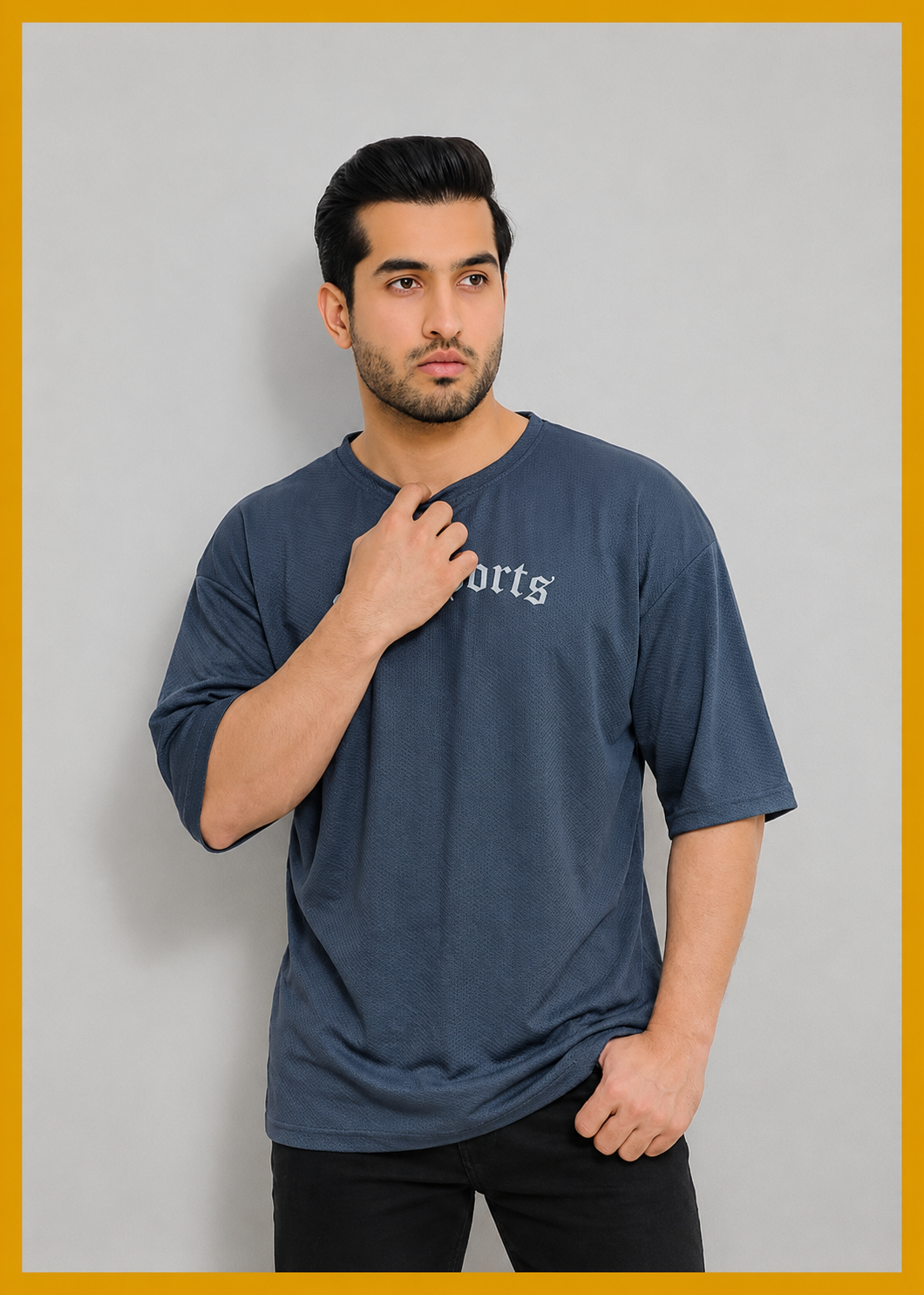 Men's Oversized Drop Shoulder Premium Mesh Tee