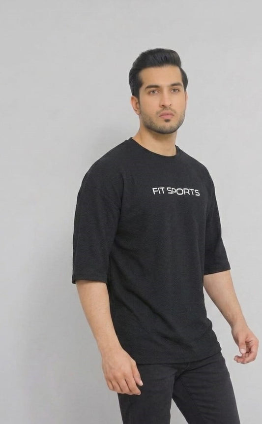 Men's Oversized Drop Shoulder Premium Mesh Tee