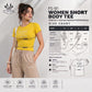 Women's Lycra Stretch Short-Body Fitted Performance Tee