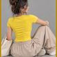 Women's Lycra Stretch Short-Body Fitted Performance Tee
